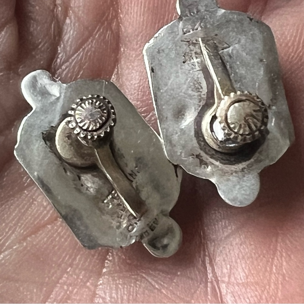 Vintage Taxco Mexico Sterling Silver Abalone Screw-Back Earrings – Stamped 925 - Picture 6 of 10